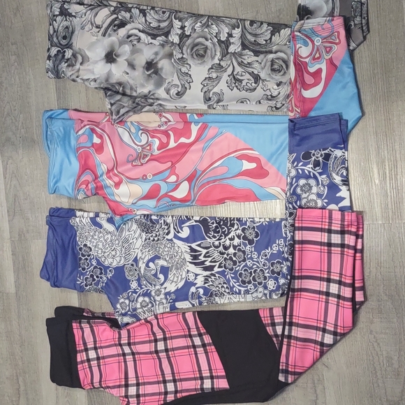 🧘LOT 4 graphic Leggings Gym Girl USA New Small Yoga Work Out pants Designer new - Picture 3 of 8